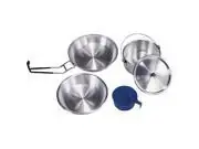 Heavy Duty Aluminum Mess Kit - 5 Piece Polished Camping Cook Set