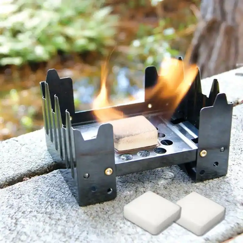 Folding Stove With Fuel Cubes, Black