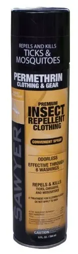 Premium Permethrin Insect Repellent Aerosol Spray For Clothing, Gear & Tents - 6 Oz