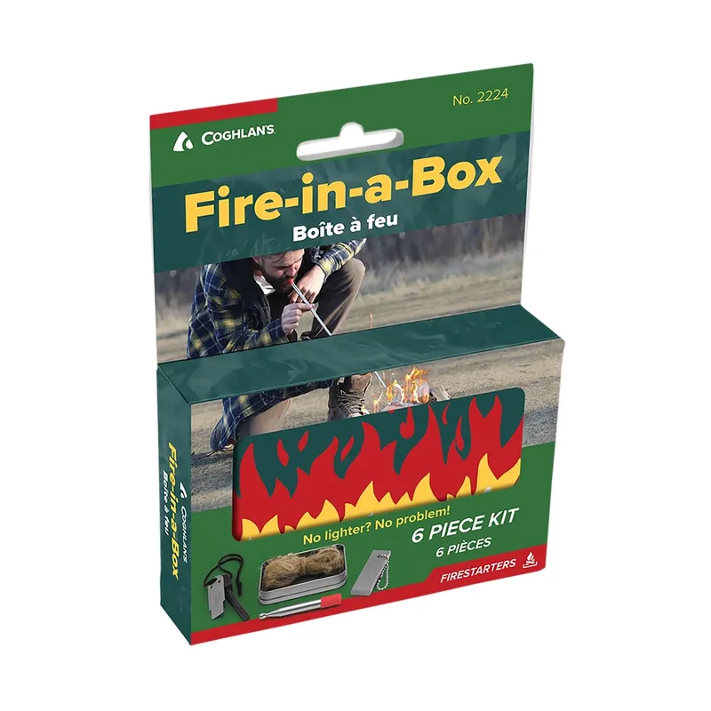 Fire Starter Kit 6 Pieces Compact Tin 4.33 In. H X 2.76 In. W X 0.98 In. L