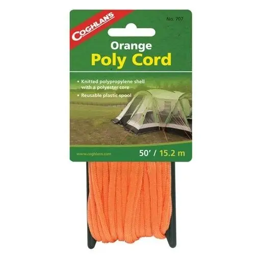 Coghlan‘s 0707 Braided Nylon Cord, 50 Feet, Orange, Reusable Spool