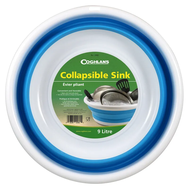 Blue/white Collapsible Sink 5.5 In. H X 14.76 In. W X 14.76 In. L 2.4 Gal 1 Pk