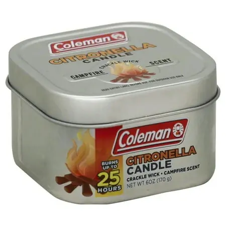 Campfire Scented Citronella Candle, Model 7715, 6 Oz. Tin With Crackle Wick