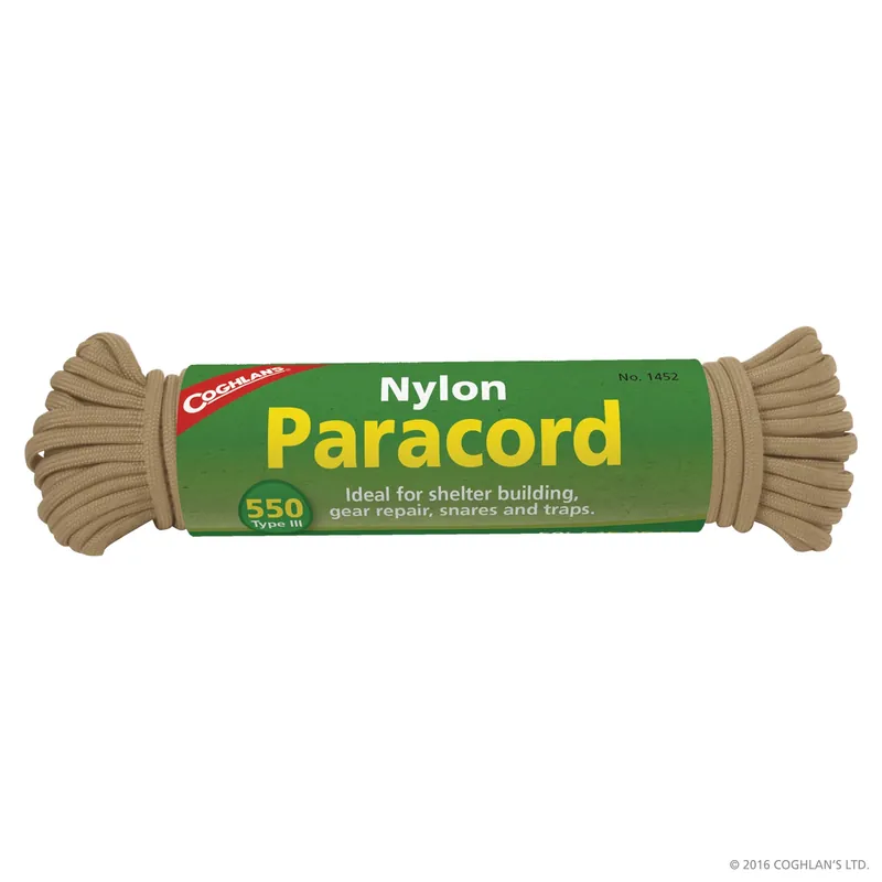 50 Ft. Tan Nylon Paracord - Commercial Grade 550 Cord