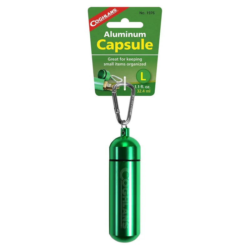Green Aluminum Capsule 1.18 In. W X 4.33 In. L - Versatile Storage Solution