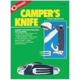 8252 Camper‘s Knife With Fork, Spoon And Can Punch - Rubber/steel Handle