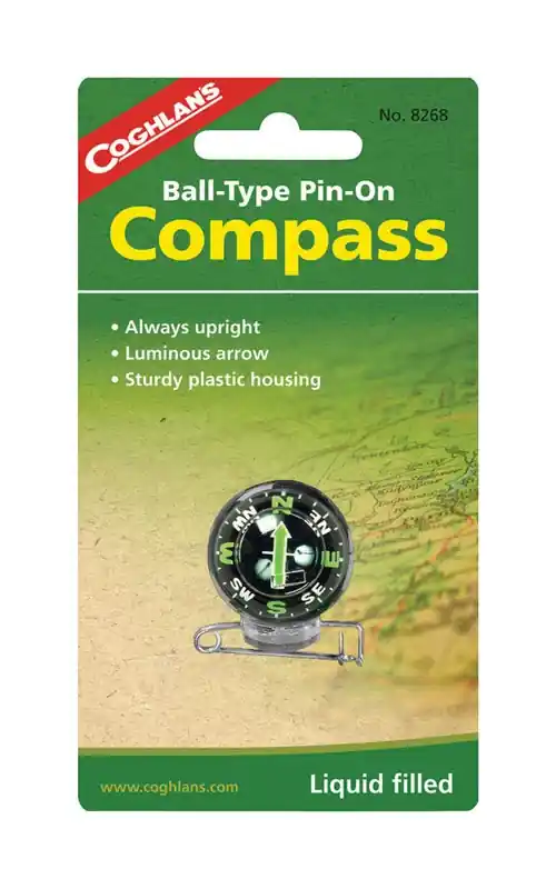 Analog Pin-on Compass With Luminous Arrow And Brass Pin - Model 8268