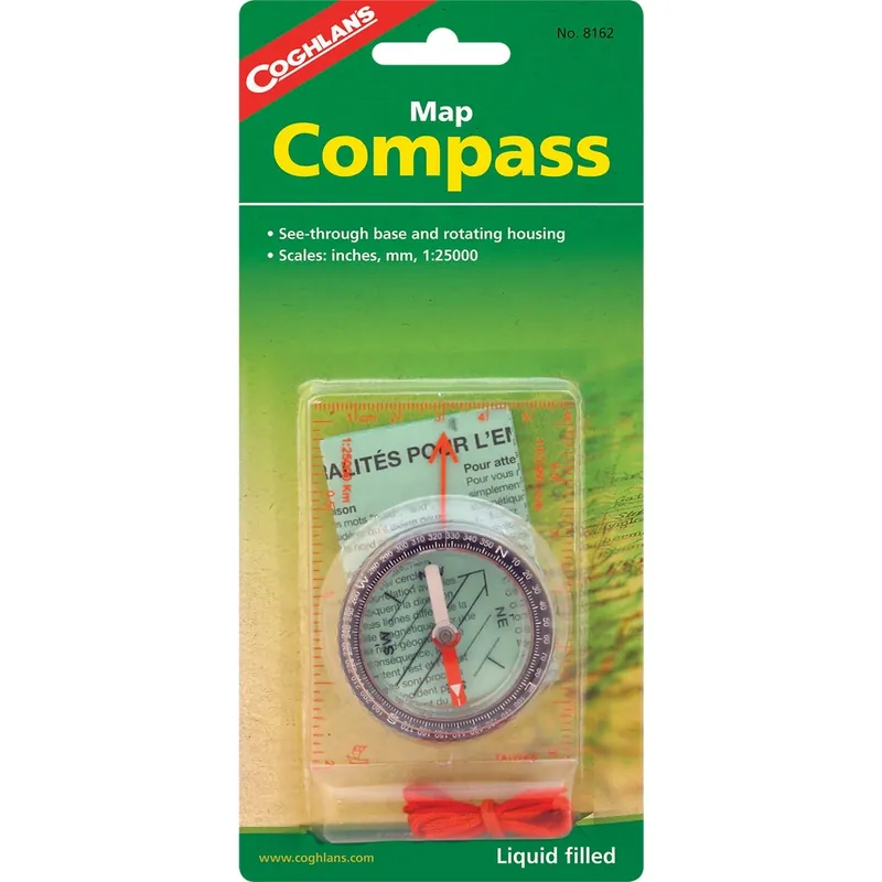 Liquid Filled Map Compass With See-through Base And Luminous Pointer