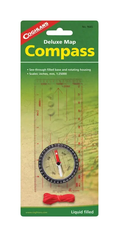 Analog Map Compass With Liquid Dampening, Rotating Housing, And Integrated Magnifier