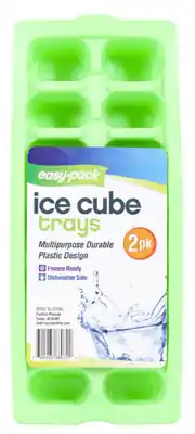 2-pack Ice Cube Tray - Durable Plastic With Easy Release Design