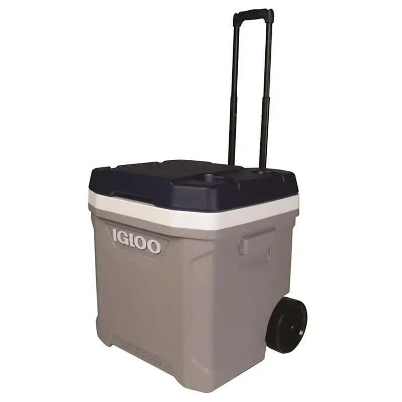 Maxcold Latitude Wheeled Roller Cooler, Foam-insulated, Carbonite/white, 62 Qt., 98 Can Capacity
