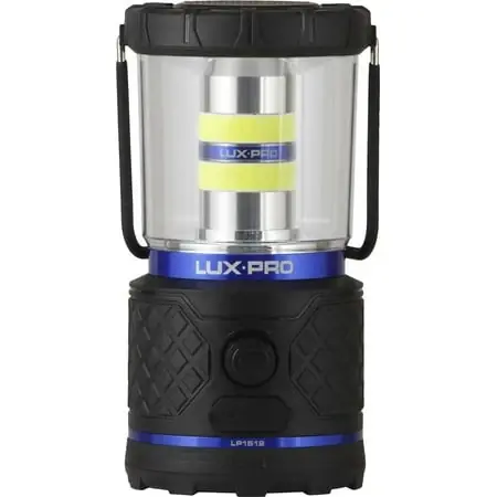 Luxpro 1000 Lumen Rechargeable Dual Power Led Lantern With Power Bank And Tackgrip
