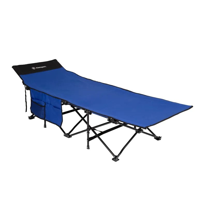 Easy Set-up Folding Cot With Padded Headrest And Carry Bag