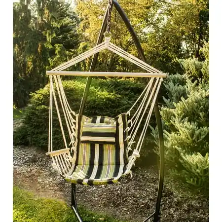 Metal X-base Hanging Hammock Chair Stand For Outdoor Relaxation