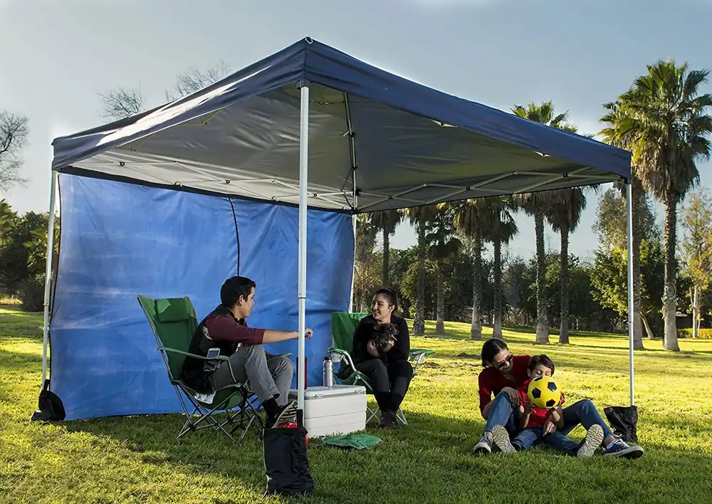 10‘ X 10‘ Sun Canopy With 8‘6" Peak Height, Sand Bags, Stakes & Guide Lines