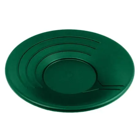 14 Inch Green Plastic Gold Pan - High Impact Gravity Trap Design