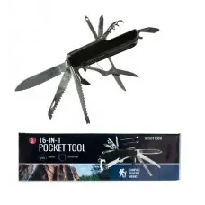 Kc5011ccb 16-in-1 Black Multi-function Knife With Versatile Tools