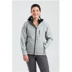 Wjs301gyr520 Women‘s Eiger Hooded Softshell Jacket, Grey, Size 2xl