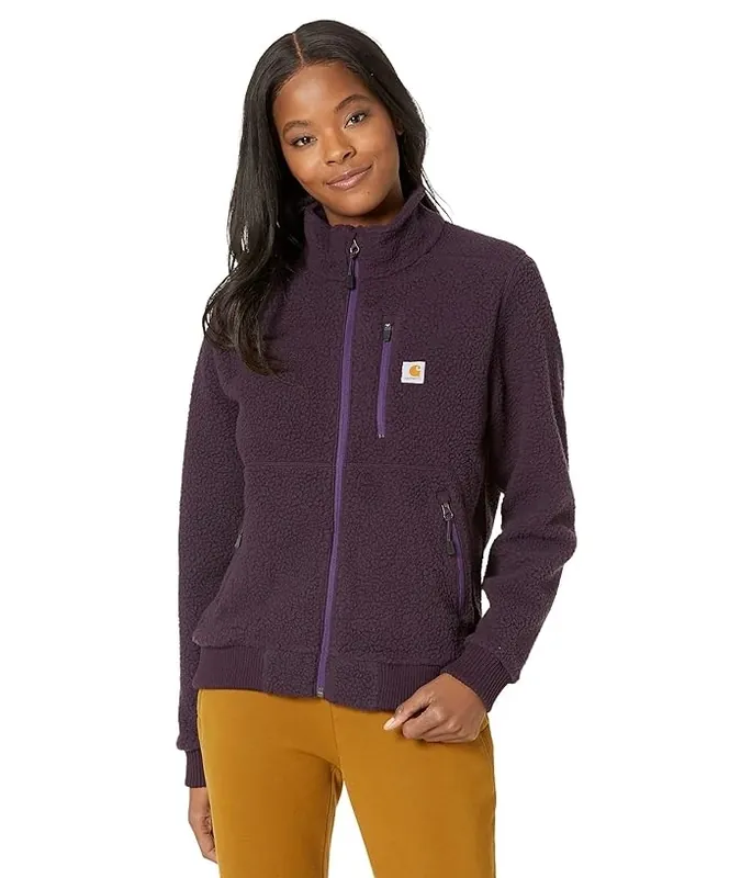 Women‘s Relaxed Fit High Pile Sherpa Fleece Jacket - Nocturnal Haze, Size Xl