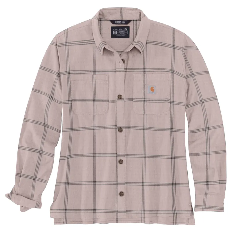 Rugged Flex Loose Fit Midweight Flannel Long-sleeve Plaid Shirt For Women Xxl