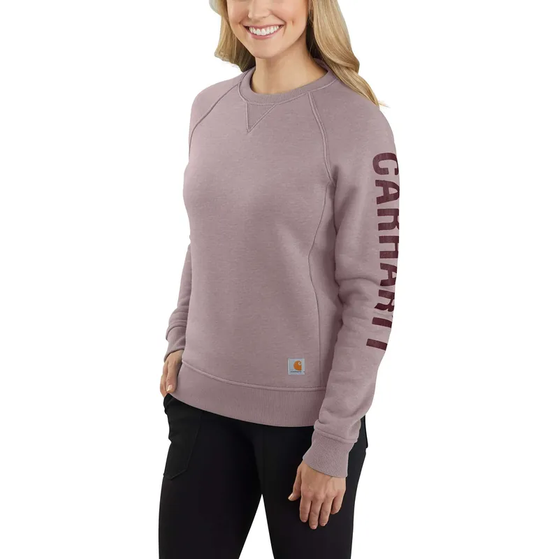 Women‘s Relaxed Fit Midweight Crewneck Graphic Sweatshirt, Xxl, Mink Color