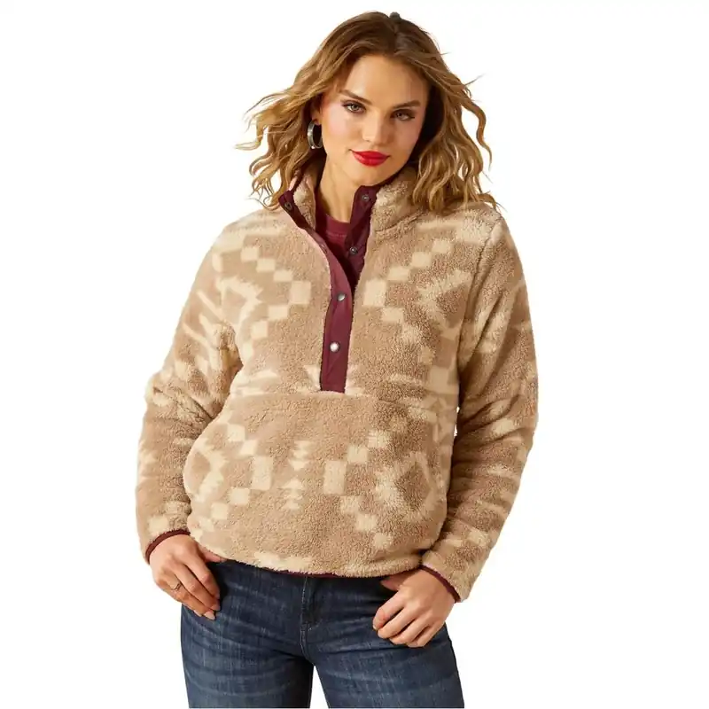 Wms Berber Snap Sweatshirt Rdg