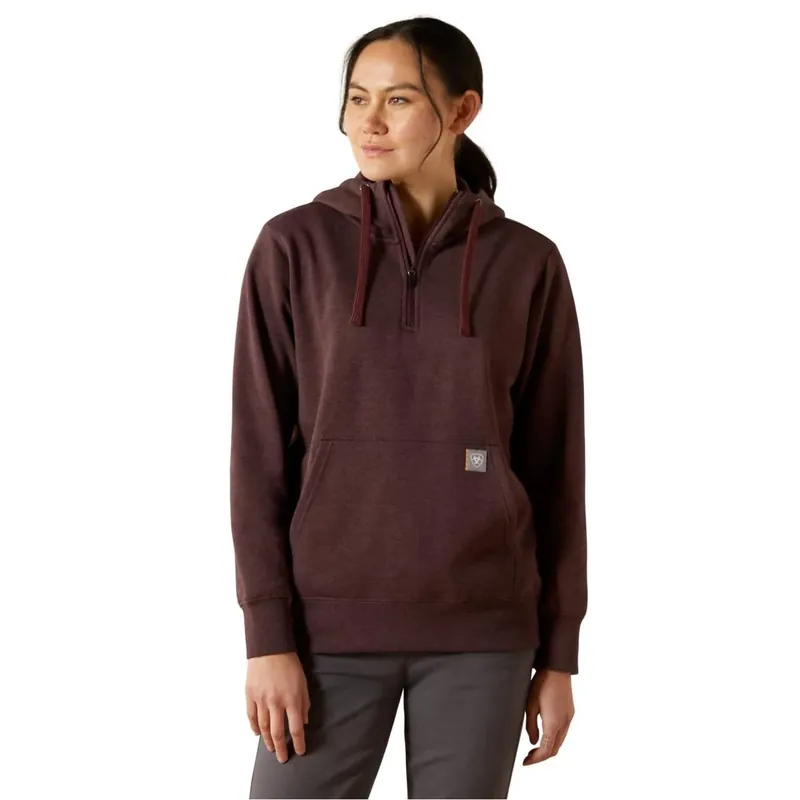 Wms Rebar 1/2 Zip Hoodie Fudge