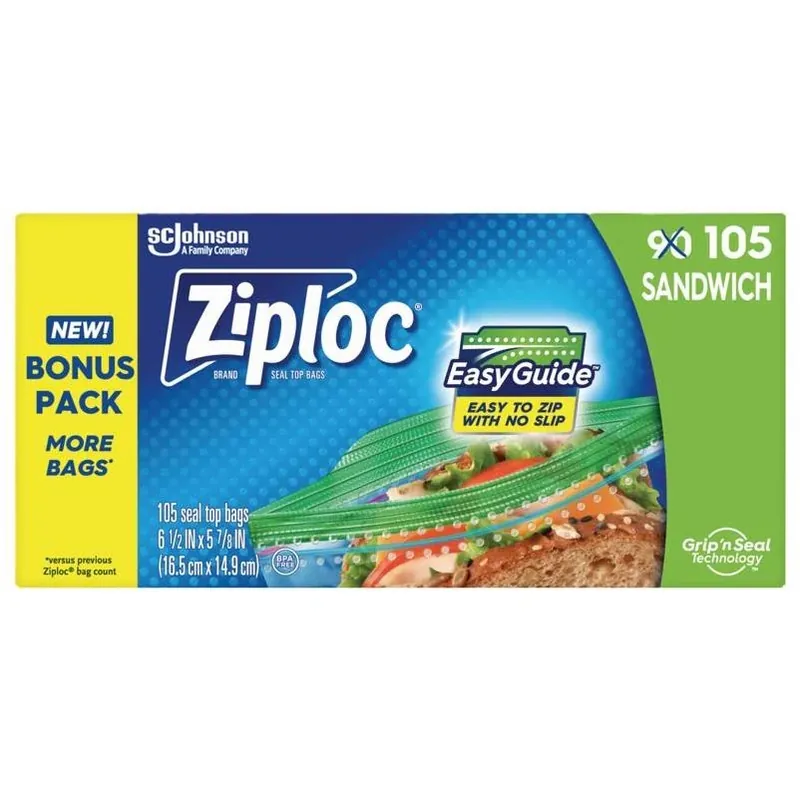 Easy Guide Sandwich Bags – 105 Clear Bpa‑free Storage Bags