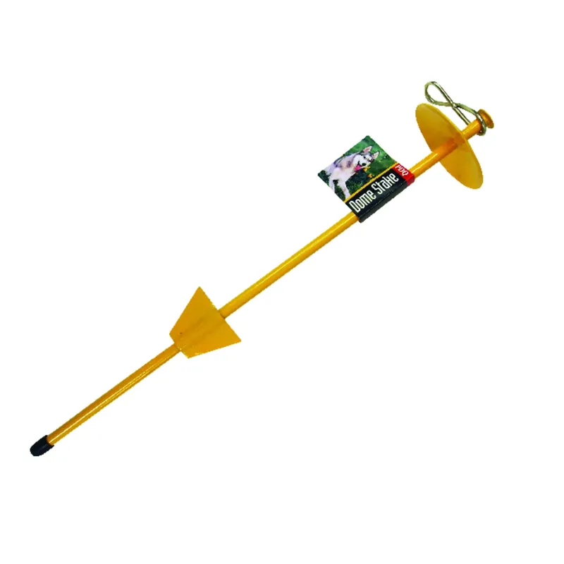 Boss Pet Yellow Dome Cast Malleable Steel Dog Tie Out Stake Large 21 In