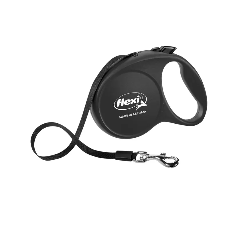 Fun Black Retractable Nylon Dog Leash Large 16ft For Dogs 44 To 110lbs