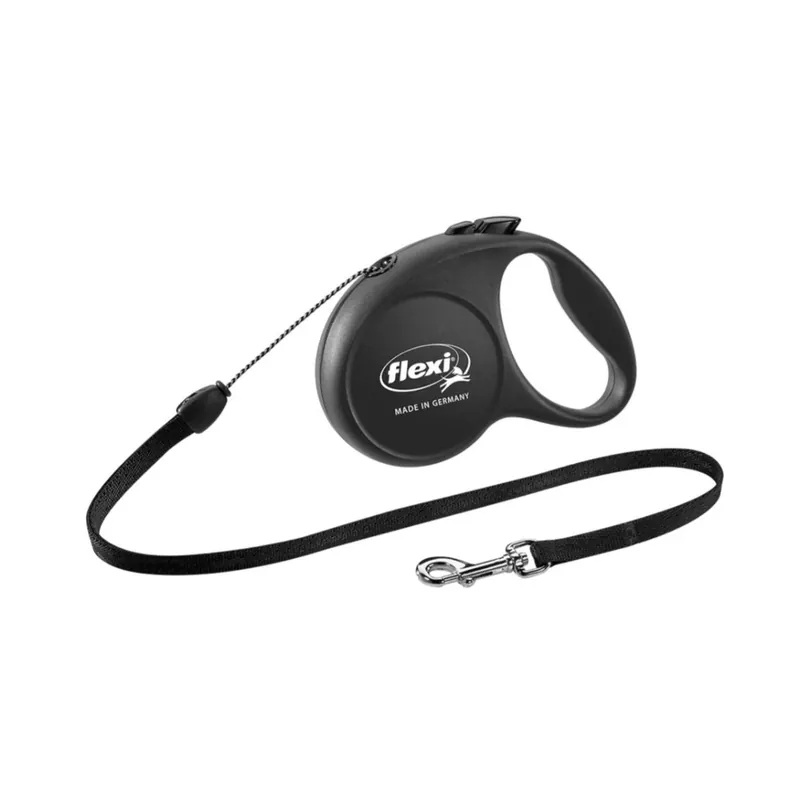 Black Retractable Nylon Dog Leash Small 16ft For Dogs 18 To 26lbs