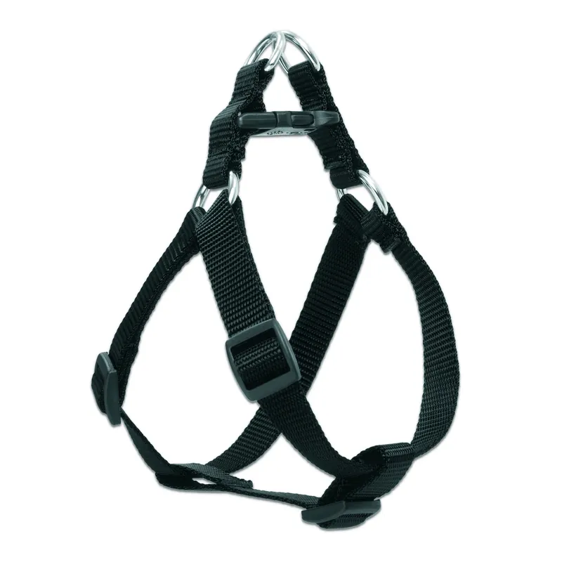 Black Solid Nylon Dog Step-in Harness Medium 20-30 Inches
