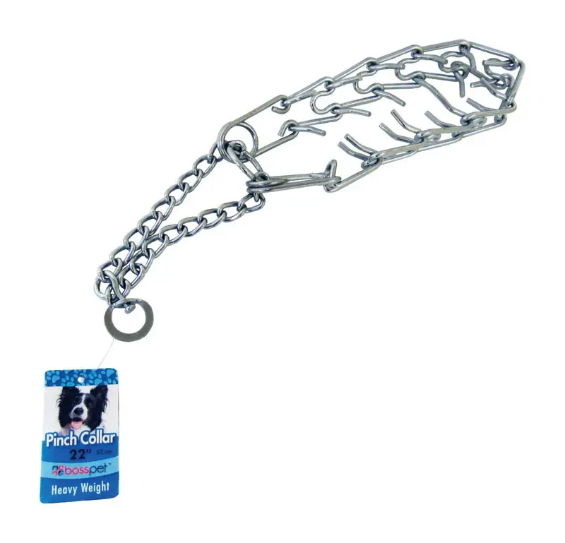 Silver Chain Dog Pinch Collar Medium/large