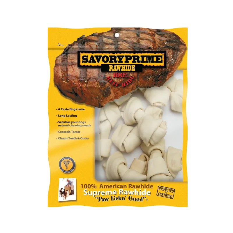 American Supreme Small Adult Knotted Bone Beef Rawhide 4-5 In. L 10 Pk