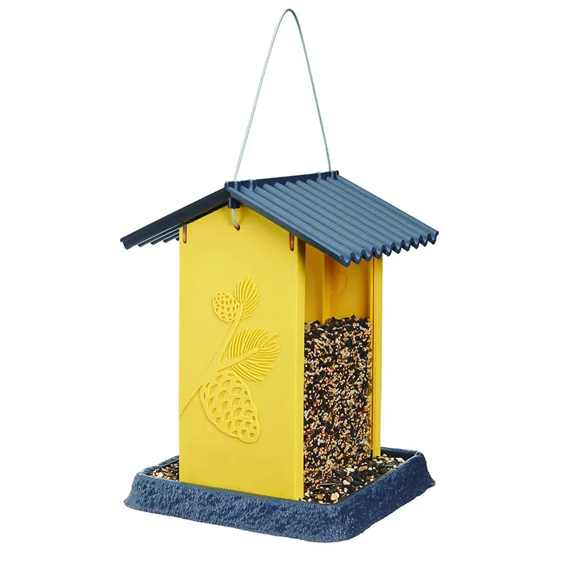 Village Wild Bird 4.25 Lb Plastic Pinecone Hopper Bird Feeder With 4 Ports