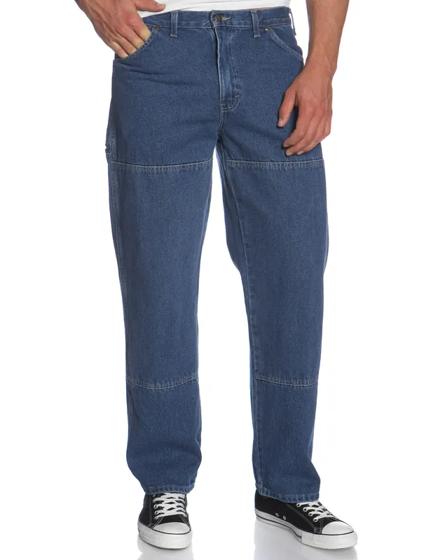 Workhorse Jeans, Stonewash Denim, Relaxed Fit, Double Knee, Men‘s 32 X 34-in.