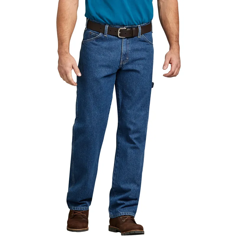 Men‘s Dickies Relaxed Fit Denim Carpenter Jeans, Size 44x30, Blue