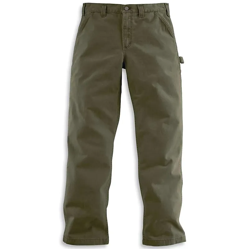 Men‘s 38x36 Army Green Washed Twill Dungaree Pants - Relaxed Fit