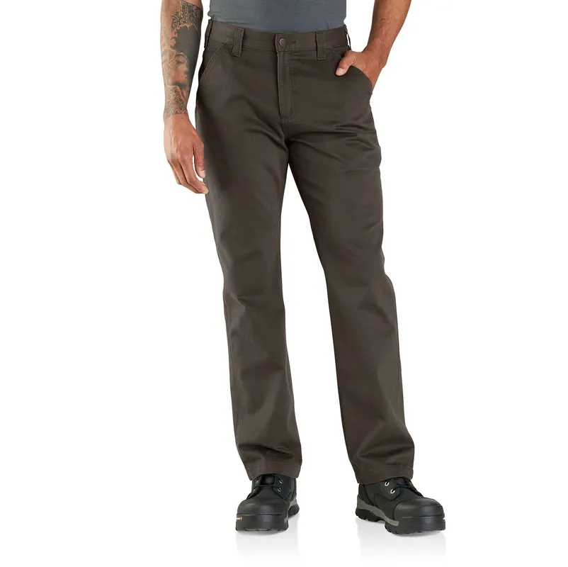 Men‘s Relaxed Fit Washed Twill Utility Work Pant, Dark Coffee, W38