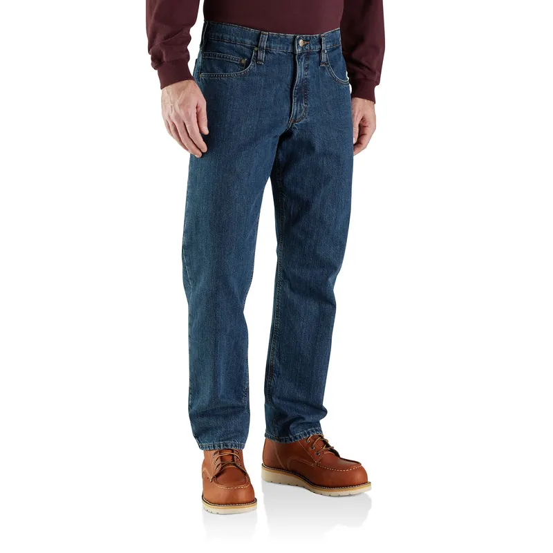 Men‘s Relaxed Fit Flannel-lined 5-pocket Jean, W32, Canal Color