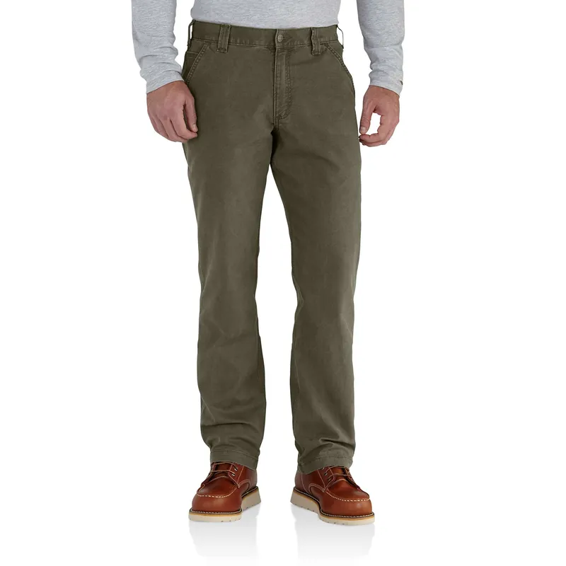 Rugged Flex Relaxed Fit Canvas Work Pant W38 Moss