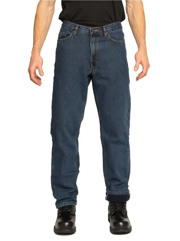 34x30 Fleece Lined Relaxed Fit Jeans For Men