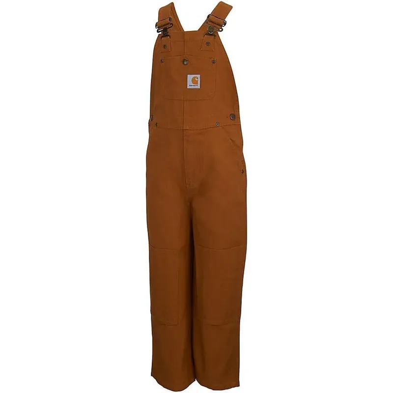 Kids‘ Duck Washed Bib Overalls - Size 7 - Carhartt Brown