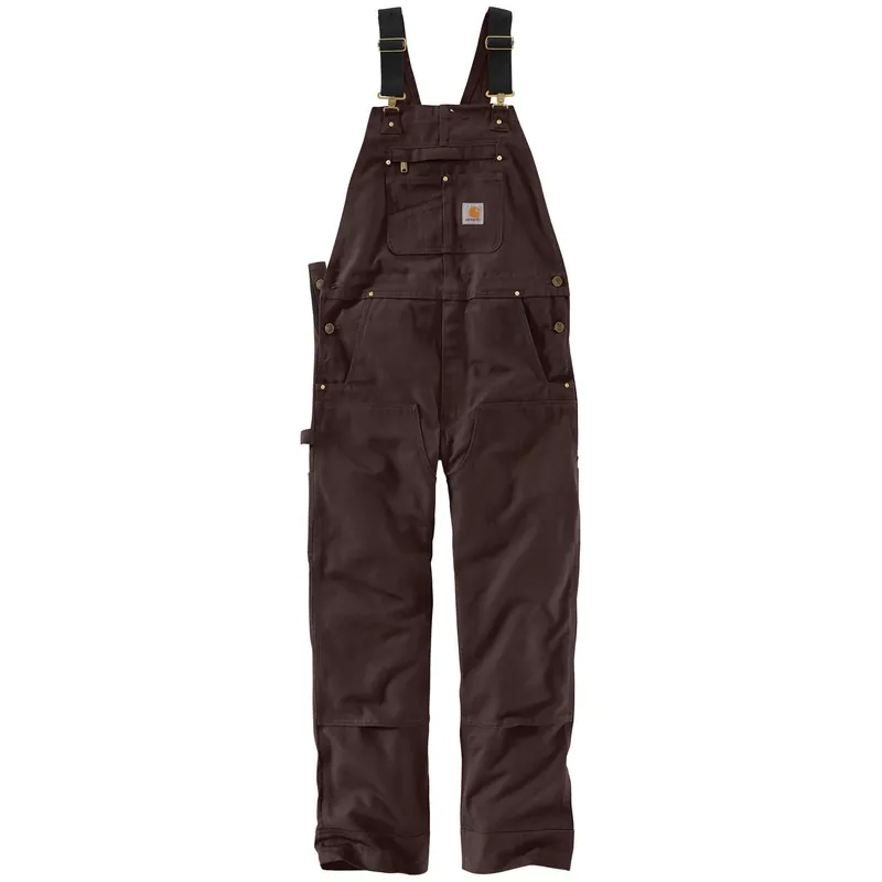 Men‘s Relaxed Fit Duck Bib Overall, Dark Brown, Size W34, Model R01-m