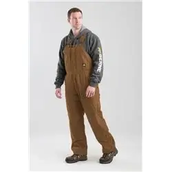 B377bdr520 Men‘s Highland Washed Insulated Bib Overall, Brown Duck, Size 2xl