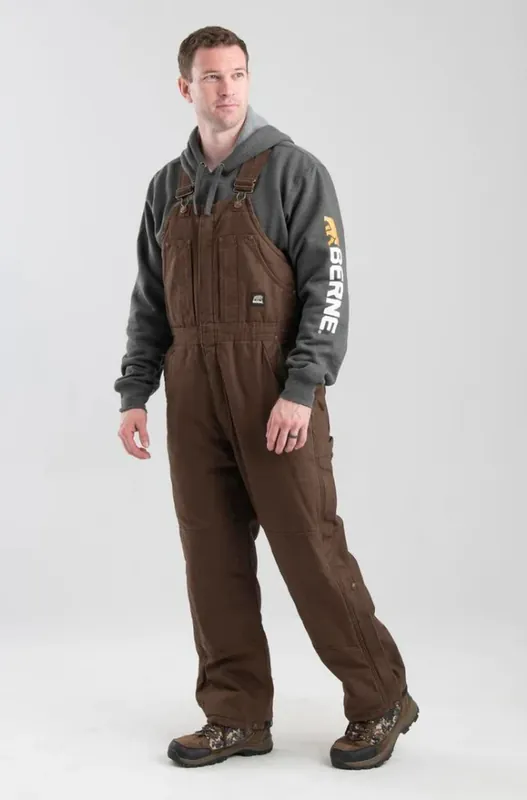 Heartland Insulated Washed Duck Bib Overall, Bark Color, Regular Length, 3xl