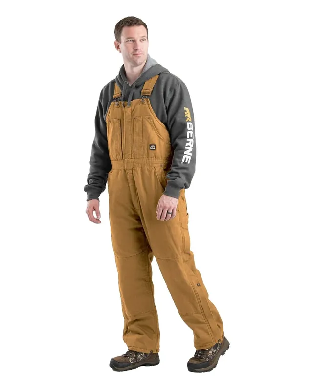 Heartland Insulated Washed Duck Bib Overall, Brown Duck, Extra Large