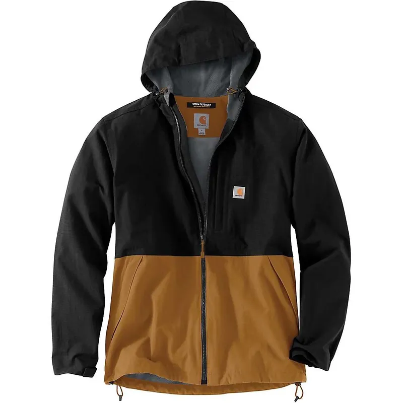 Men‘s Storm Defender Midweight Hooded Jacket - Xl Regular - Black / Carhartt Brown
