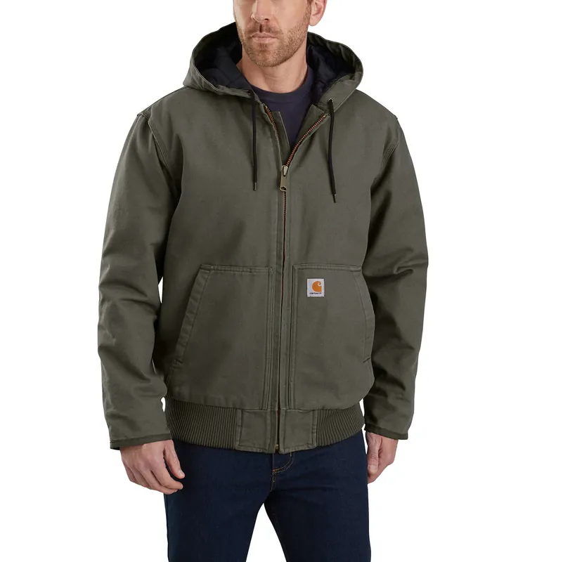 Men‘s Loose Fit Washed Duck Insulated Active Jacket - Xl - Moss