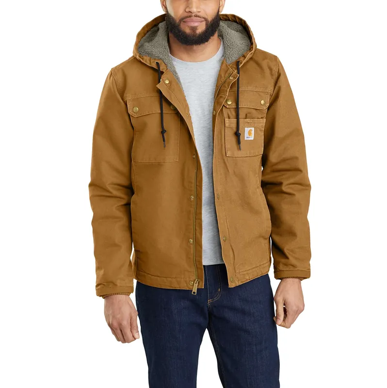 Men‘s Relaxed Fit Washed Duck Sherpa-lined Utility Jacket - Medium Regular